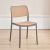 Cadeira de jantar de rattan plástico do fabricante, cadeira moderna simples de lazer, cadeira para uso doméstico com encosto, à prova d'água e à prova de sol para varanda e pátio