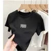 Camiseta Feminina de Verão 2026 Novo Estilo, Gola Redonda, Manga Curta, com Design de Espinha de Peixe, Nicho, Slim Fit, Versátil, Top 100% Algodão