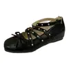 Sapatos Mary Jane Quadrados com Tachas e Salto Escondido de Design de Nicho para Mulheres, Novos Sapatos de Ballet com Laço Primavera 2026