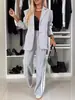 Sitio Web Independiente Transfronterizo Comercio Exterior Europeo y Americano Nuevo Conjunto de Dos Piezas Traje Casual de Solapa de Manga Larga para Mujer Primavera y Otoño 2026
