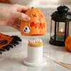Boneco Menino Abóbora Fofo Porta-Palitos Casa Tubo de Armazenamento para Cotonetes Organizador de Fio Dental Caixa de Palitos Ornamento de Mesa