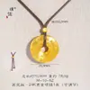 Acessórios DIY Banhados a Ouro 24K com Forte Retenção de Cor, Design Escovado Feito à Mão, Pingente Cento Bênçãos Paz, Nova Corrente de Suéter Estilo Chinês para Mulheres