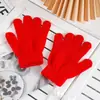 Ropa de Punto Cálida para Otoño e Invierno Guantes Mágicos de Color Puro Creativos Guantes para Estudiantes Medianos Venta Directa de Fábrica con Impresión de Logo