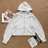 Série Scub Hoodie Feminino de Waffle de Modal com Zíper Curto para Esportes ao Ar Livre Casual Solto Jaqueta de Yoga