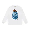 Sudadera con cuello redondo estampada de la marca de moda BAPE Ape Head, Nueva moda Hip-Hop Otoño/Invierno para Hombres y Mujeres, Cabeza de Simio Transfronteriza