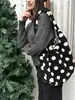 410263 2026 Nueva Linda Bolsa de Peluche de Lunares para Mujer, Bolso Cubo de Lunares Moderno y Sencillo, Bolso Chaleco