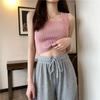 Camisola pequeña de verano para mujer, prenda exterior, moderna, ajustada, sexy, para chica, prenda interior, camiseta corta de punto sin mangas.