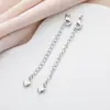 Retención de color mejorada oro blanco cadena extendida serie de oro blanco chapado en cobre cadena de cola más cadena larga pulsera de cuentas diy collar