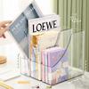 Suporte Vertical Transparente para Livros de Mesa de Pet Caixa Organizadora de Arquivos Artefato de Livro Organizador de Livros de Mesa