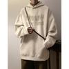 Sudadera con capucha de gamuza gruesa forrada de vellón para hombre Invierno Americano Pesado para hombre Flor Quemada 2024 Nueva Moda Marca Chaqueta
