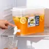 Dispensador de agua para refrigerador con grifo, recipiente para bebidas de gran capacidad, adecuado para uso doméstico, para servir té helado, agua fría y jugo de frutas