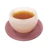 Venta caliente posavasos aislante de cuero posavasos redondo de color sólido antideslizante impermeable desechable a prueba de aceite base caliente para tazas suministros para el hogar