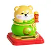 Maneki-neko Shiba Inu Alimentado por Energía Solar Adorno Automático que Mueve la Pata Decoración Interior de Coche Adorno de Escritorio para Apertura de Tienda Venta al por Mayor
