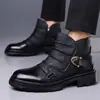 Botas Martin de Caña Alta Transfronterizas al por Mayor para Hombre, Marrón Otoño Costuradas Talla Grande Estilo Capitán Jack Estilo Europeo y Americano Botas para Hombre