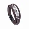 Pulseira de Couro Multicamadas Cruz Amazônica Popular Retro Joia Masculina Pulseira de Pedra Olho de Tigre Fivela Magnética de Aço Inoxidável