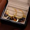 Pendientes de Disco con Borlas Estilo Maillard Retro Lujo Accesible Pendientes de Leopardo de Gama Alta Pendientes Exagerados de Moda Elegantes para Mujer