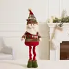 Novos enfeites de Natal retrô vermelho e verde, Papai Noel retrátil em pose sentada, bonecos de neve, renas, decorações de Natal
