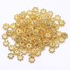 Liga de ouro 18K preservadora de cor, banhado a ouro, espaçador de engrenagem de 4 mm, pulseira, conta espaçadora de contas artesanal, acessórios para joias DIY
