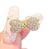 Pinza para el pelo de lazo con pedrería completa, Pinza para flequillo lateral, Pasador elegante, Mini pinza de garra, Accesorios para mujer, Estilo dulce