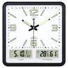 Reloj de Pared Cuadrado para Sala de Estar Silencioso Reloj Electrónico Moderno Casual de Moda Calendario Doméstico Creativo Reloj de Cuarzo