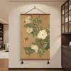 Estética Song Shi Pared de Fondo de Sofá de Sala de Estar Pintura Decorativa Estilo Chino Nuevo Flor de Peonía Pintura Colgante Estudio Sala de Té Comedor Mural