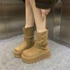 Botas Martin de Suela Gruesa con Aumento de Altura de Estilo Británico para Mujer Otoño e Invierno 2025 Nuevas Botas de Caballero Slim de Media Caña para Mujer