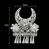 Boneca gato de batata de Guizhou acessórios DIY lembrança coroa de cabelo prateada chapéu étnico Miao chapéu tiara de chifre de vaca borboleta