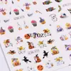Pegatinas Transfronterizas para Uñas Nuevas 2025 Elementos Populares Europeos y Americanos de Halloween Bruja de Dibujos Animados Linterna de Calabaza Pegatinas de Transferencia de Agua