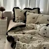 Conjunto de Cuatro Piezas de Terciopelo de Leche con Lazo Estilo Hepburn Francés Casual Conjunto de Cuatro Piezas de Terciopelo Coral de Invierno Terciopelo Coral 2m