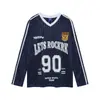 Camiseta Deportiva Casual Estilo Americano con Estampado de Letras para Hombres y Mujeres, Nuevo Modelo 2026, Camiseta de Manga Larga Holgada de Secado Rápido con Tres Rayas