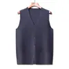 Chaleco Casual de Color Sólido para Hombre con Bolsillo y Cuello en V, Suéter Grueso de Punto sin Mangas Cálido para Otoño e Invierno en Múltiples Colores