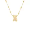 Venta Caliente Transfronteriza Nuevo Colgante de Burbuja Brillante Letra P del Alfabeto Inglés Cobre Chapado en Oro Collar Simple Popular Accesorios para la Mano