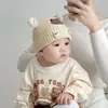 Gorro súper lindo para bebé, a prueba de viento y cálido, gorro de lana tejido para bebé para otoño e invierno, adorable para recién nacidos