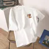 Camiseta de Manga Corta de Algodón Puro para Mujer Verano 2025 Nueva Moda Suelta Adelgazante Camiseta Diseño con Sentido Nicho Top para el Cabello