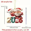 Papá Noel de Navidad da la bienvenida a 2026 Colgante de Acrílico Plano 2D para Coche Mochila Decoración Colgante Colgante
