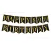 Banner Digital Temático de Cumpleaños 70 de Nuevo Estilo Transfronterizo Decoraciones Colgantes en Espiral Negro y Dorado Decoración de Ambiente de Fiesta