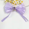 Fita longa de cetim brilhante acessório de laço com strass clip de cabelo DIY elástico de cabelo decoração de caixa de presente para roupas infantis produto semiacabado
