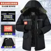 Chaqueta de algodón camuflaje para trabajo de invierno para hombre, abrigo de algodón para protección laboral, impermeable y engrosado, longitud media, ropa anticongelante para almacenamiento en frío, abrigo de algodón para mediana edad y ancianos