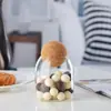 Frasco Sellado de Vidrio con Corcho Frasco de Almacenamiento Esférico Adornos Decorativos Diarios para el Hogar Frasco de Vidrio para Té de Flores Frasco de Almacenamiento para Frutas Secas