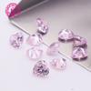Venta al por mayor del fabricante Zircón en forma de corazón 5A 40 # Rosa claro 3*3 mm-8*8 mm Fondo puntiagudo Corazón en forma de corazón Rosa claro Corazón de melocotón
