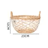Cesta de Mimbre y Ratán para Almacenar Jengibre y Ajo Artefacto de Almacenamiento de Ajo para Cocina Cesta de Almacenamiento de Jengibre y Ajo Cesta de Almacenamiento Misceláneo con Dos Asas