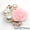 Plato de Flor de Perla Rosa Hebilla de Diamante Aleación Accesorios para el Cabello DIY Ropa Equipaje Hebilla de Joyería Material Hecho a Mano Flores