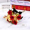 Fabricante Mayorista de Flores Artificiales Dropshipping Mesa Flor de Boda 12 Ramos de Rosas Estilo Europeo Rosas Diamante