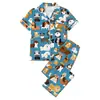 Bestseller de exportación europeo y americano transfronterizo: Pijama de seda de leche para mujer 2026, manga corta de verano, pantalón largo, ropa de casa, venta directa de fábrica