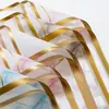 Nuevo Papel de Envoltura con Estampado en Caliente de Grano de Mármol y Flores Frescas Empaque de Regalo Mercancía en Stock Venta al por Mayor