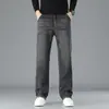 Jeans Primavera/Verão 2025 Masculino High-End Solto de Perna Reta Tamanho Plus Casual para Meia-Idade Negócios Stretch Calça Dad