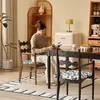 Silla de comedor vintage de madera maciza estilo francés, sillón tapizado de diseñador para uso doméstico, silla individual para sala de estar, silla de moda estilo mid-century con respaldo