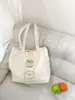 Bolso Nuevo Estilo Coreano con Estampado de Letras para Mujer, Bolso de Hombro de Nylon de Gran Capacidad, Bolso Tote Casual Versátil Portátil con Cordón