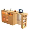 Mesa alta extensible, mesa de isla, aparador para uso doméstico, separador de sala de estar integrado, mueble lateral de sofá montado en la pared para balcón de apartamento pequeño