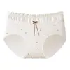 Borde de oreja de madera niña algodón puro estampado floral ropa interior mujer suave transpirable 10A antibacteriano entrepierna extendida niñas ropa interior de triángulo mujer